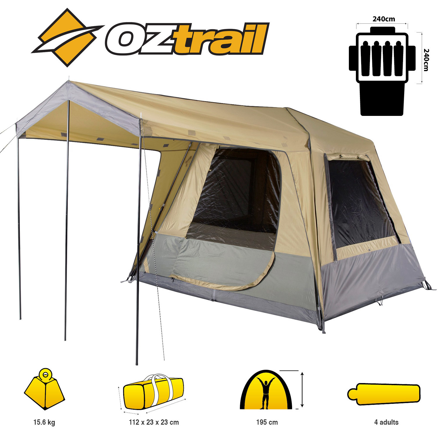 Oztrail Tents Buy Fast Frame Tourer 240 From The Tent Shop 268