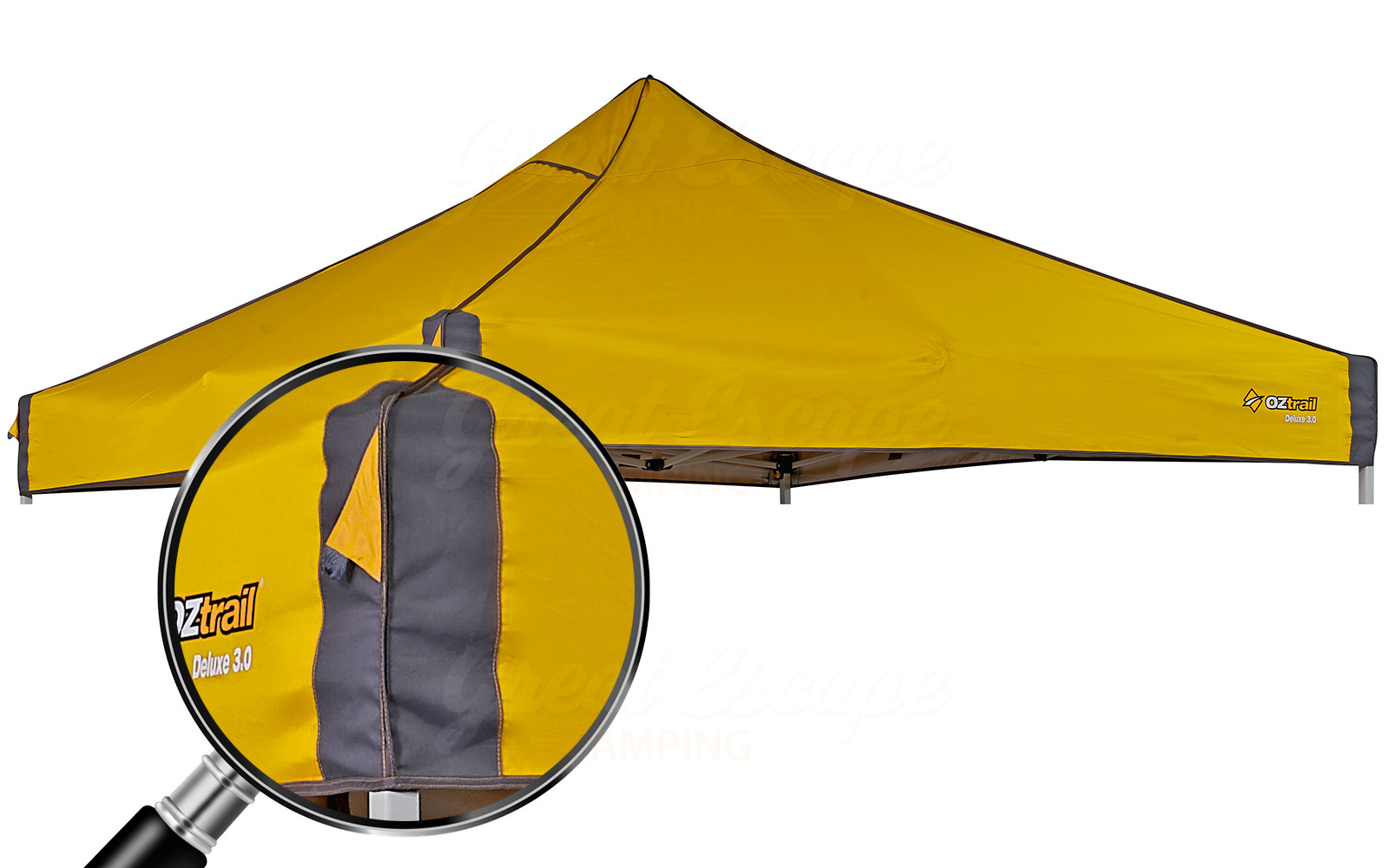 OZtrail Deluxe Gazebo REPLACEMENT CANOPY Yellow 3 x 3m New Deluxe 3.0