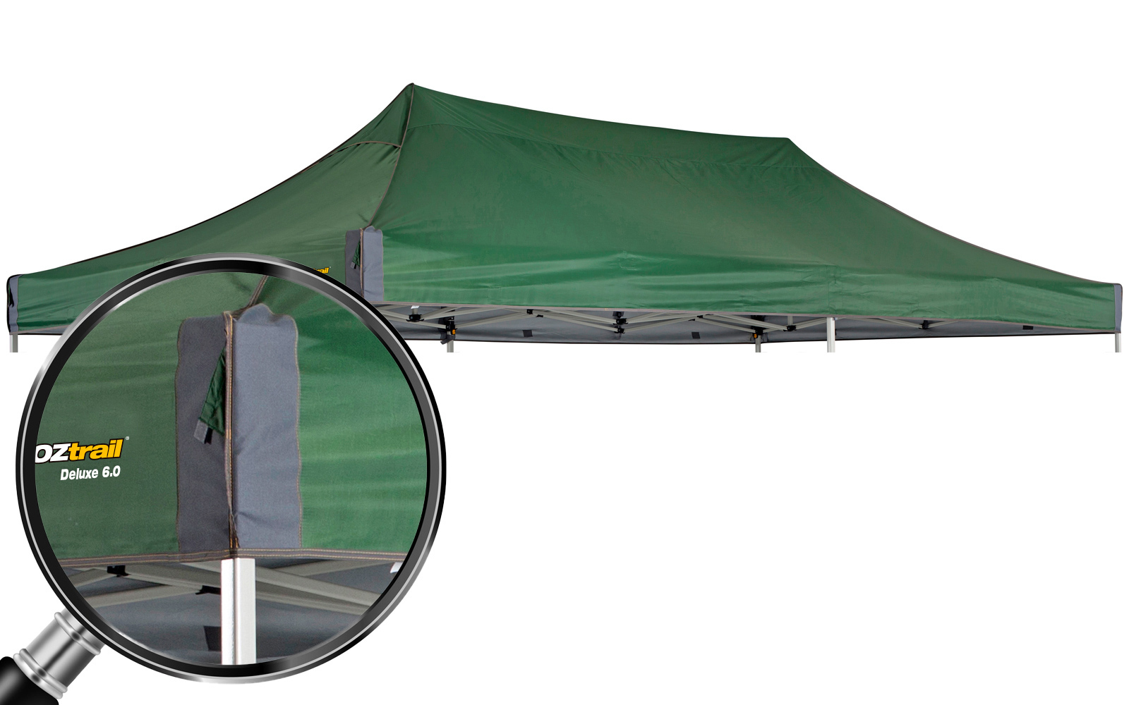OZtrail Deluxe 6.0 Gazebo Replacement Canopy Green Top Cover Roof. 6M x
