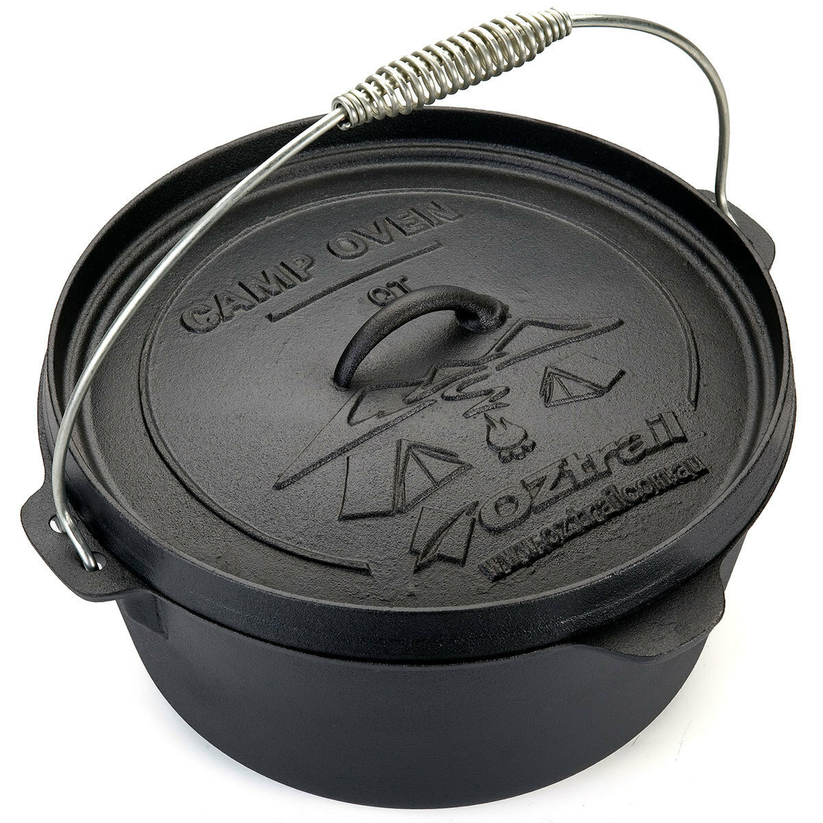 OZtrail 9 Quart Cast Iron Camp Oven Campfire Cooking Camp Oven