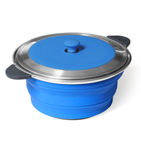 Pop Up Stockpot And Lid 5L Blue image