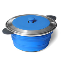 Pop Up Stockpot And Lid 2.6L  Blue image