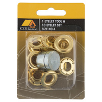 Eyelet Tool and 10 Eyelets Set - SIze #4 image