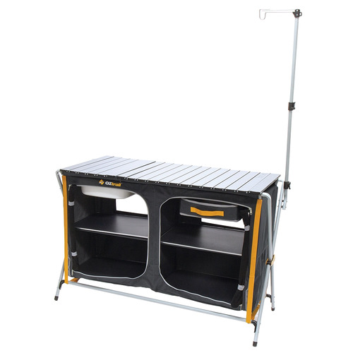 OZtrail Deluxe Camp Kitchen with Sink and Light Pole