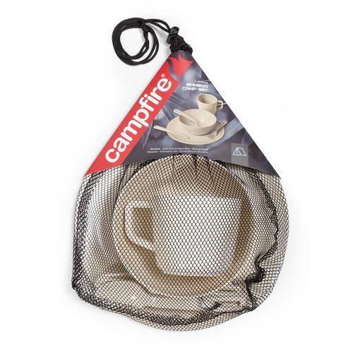 Campfire 1 Person Bamboo Camp Set Cream