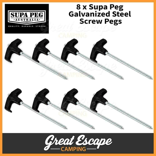 Supa Peg Galvanized Steel Screw Peg (8 Pack)