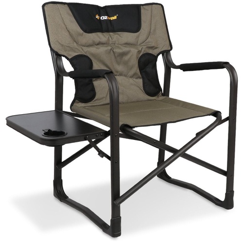 NEW OZTRAIL CLASSIC DIRECTOR'S CHAIR WITH SIDE TABLE PADDED FOLD-AWAY TABLE SEAT NEW OZTRAIL CLASSIC DIRECTOR'S CHAIR WITH SIDE TABLE PADDED FOLD-AWAY TABLE SEAT